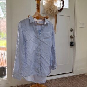 STYLUS Blue & White Striped Collared Shirt